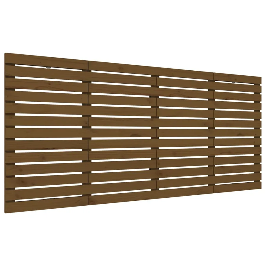 Tête de lit murale Marron miel 156x3x91,5 cm Bois massif de pin - 2