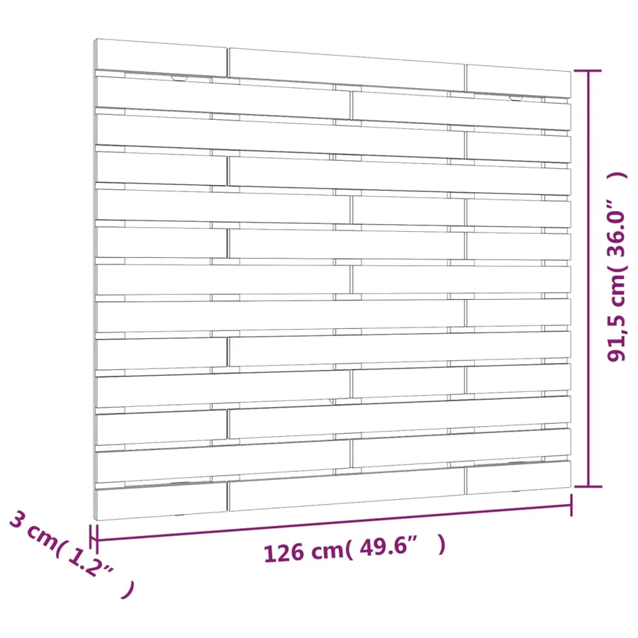 Tête de lit murale Blanc 126x3x91,5 cm Bois massif de pin - 8