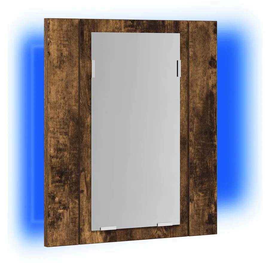 Armoire à miroir LED de salle de bain chêne fumé 40x12x45 cm - 5