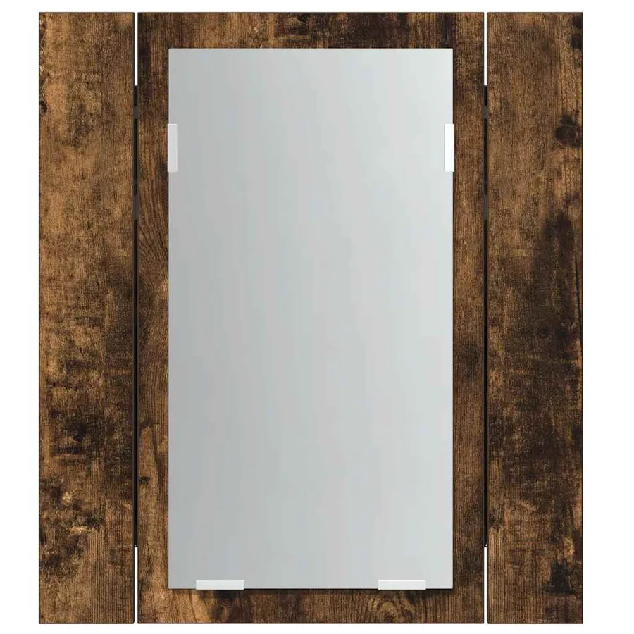 Armoire à miroir LED de salle de bain chêne fumé 40x12x45 cm - 6