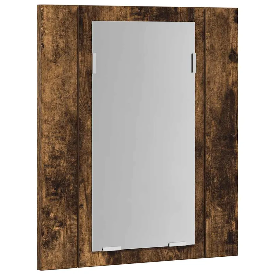 Armoire à miroir LED de salle de bain chêne fumé 40x12x45 cm - 7