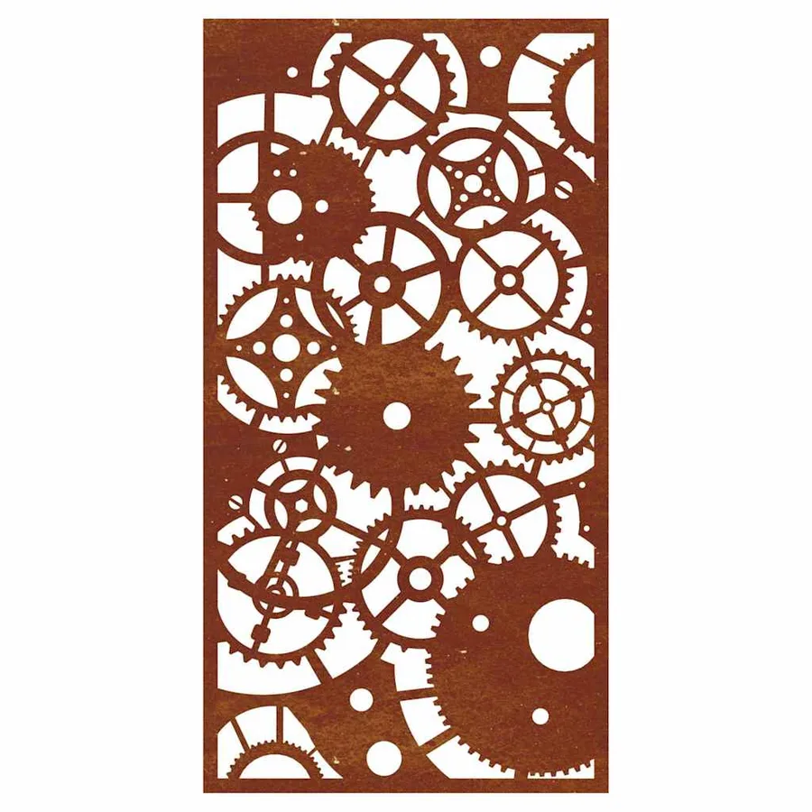 Décoration murale jardin 105x55 cm design de roue dentée - 4