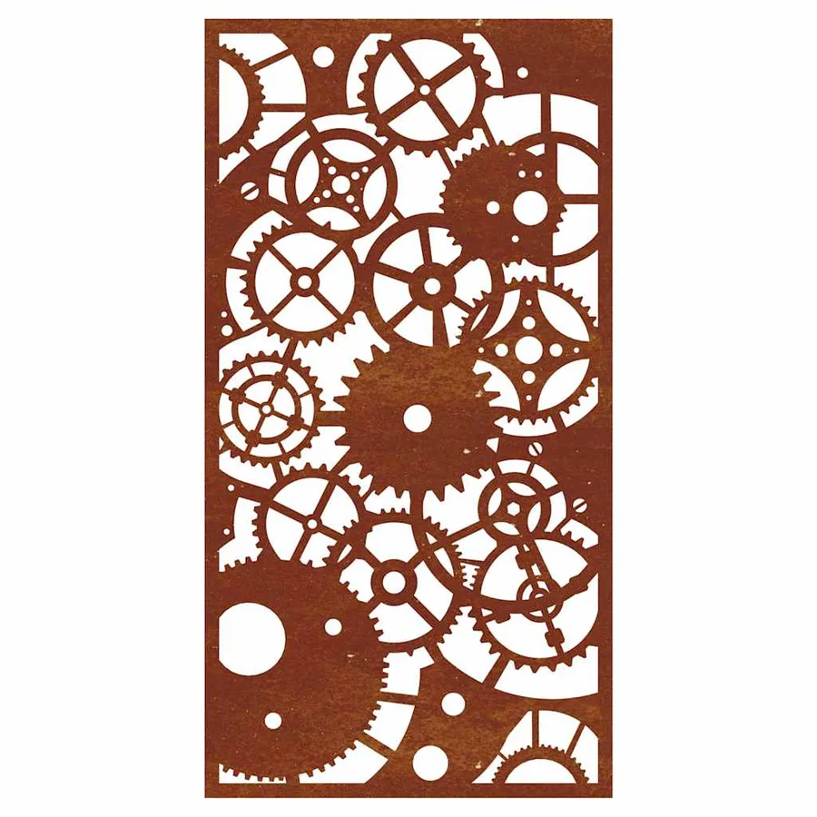Décoration murale jardin 105x55 cm design de roue dentée - 5