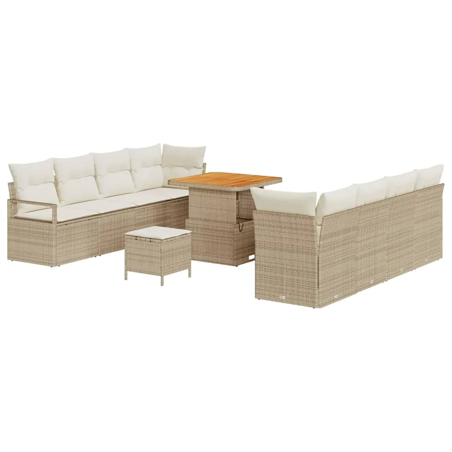 Ensemble de canapé de jardin Beige et crème 80 x 80 x 71 cm - 2