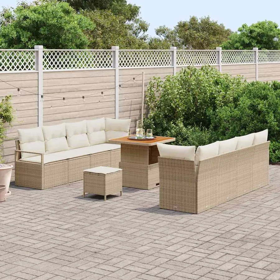 Ensemble de canapé de jardin Beige et crème 80 x 80 x 71 cm - 3