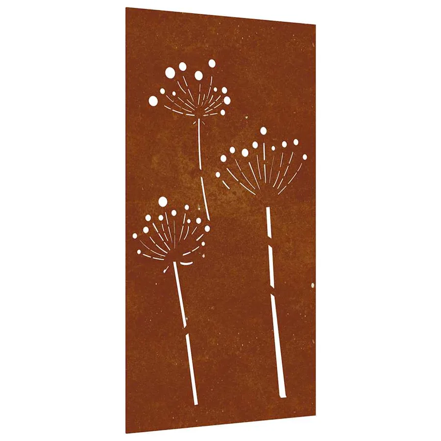 Décoration murale jardin 105x55 cm acier corten design de fleur - 2
