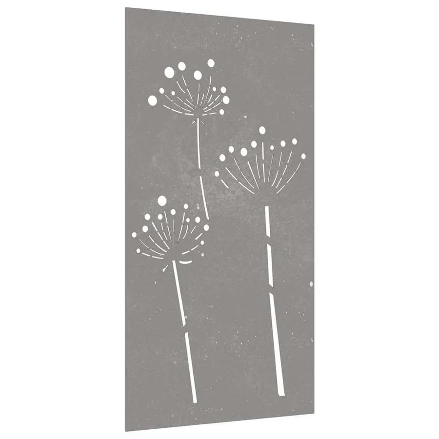 Décoration murale jardin 105x55 cm acier corten design de fleur - 3