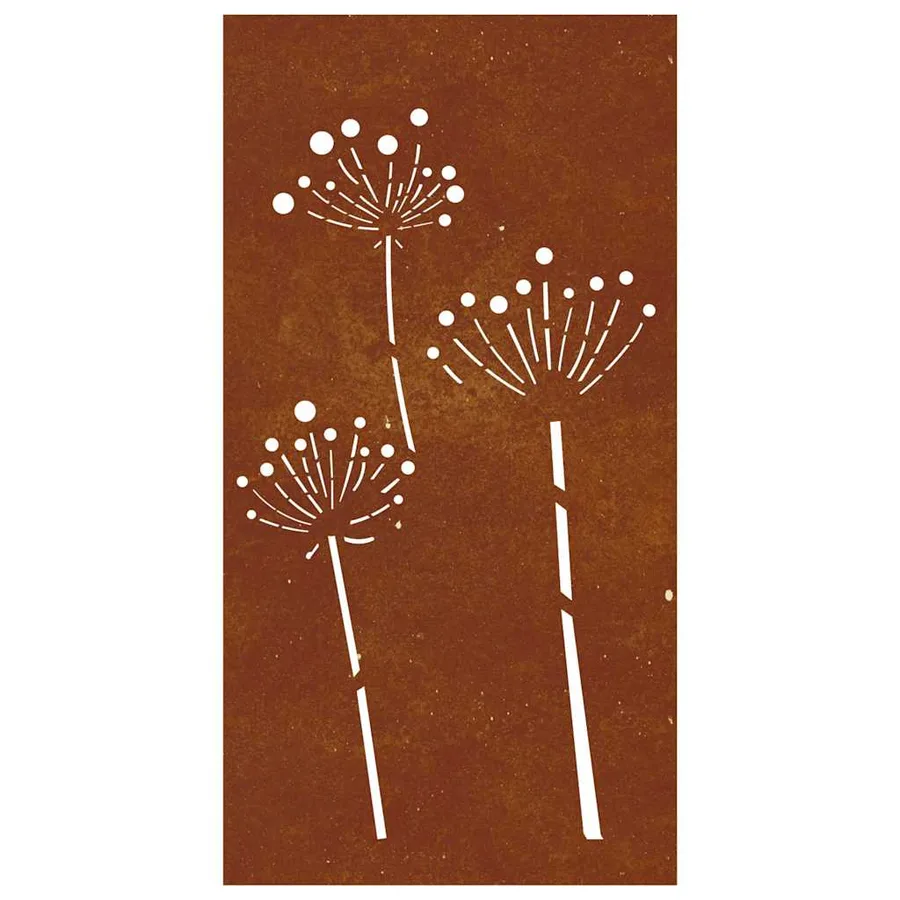 Décoration murale jardin 105x55 cm acier corten design de fleur - 4