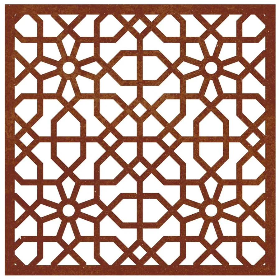 Décoration murale jardin 55x55 cm acier corten design mauresque - 5