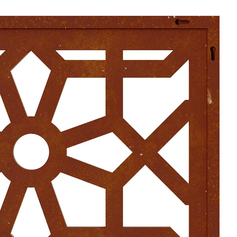 Décoration murale jardin 55x55 cm acier corten design mauresque - 7