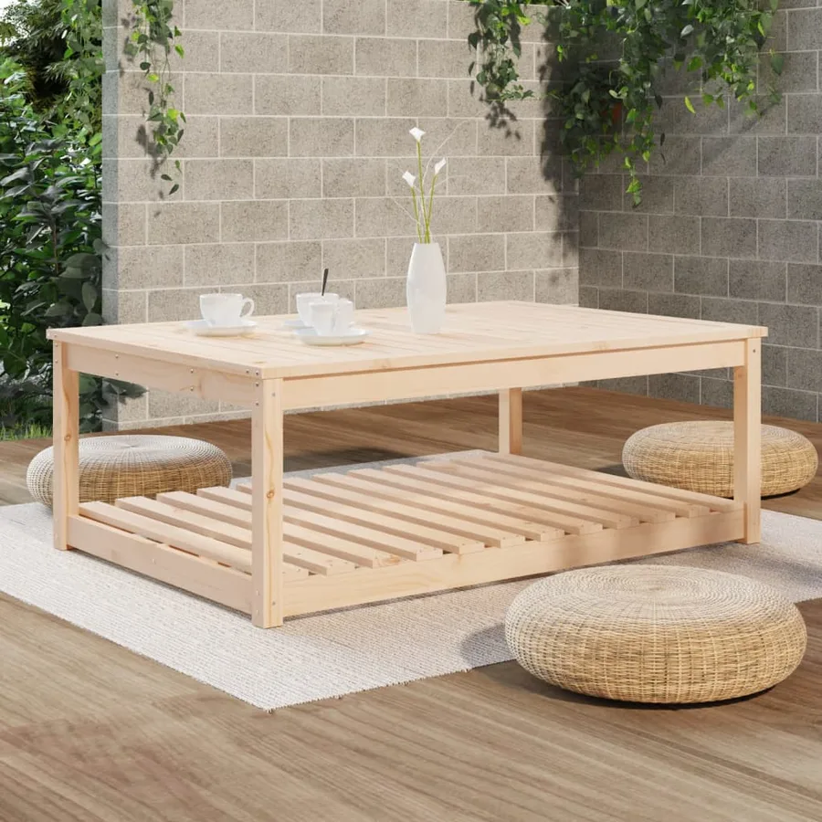 Table de jardin 121x82,5x45 cm bois massif de pin - 3