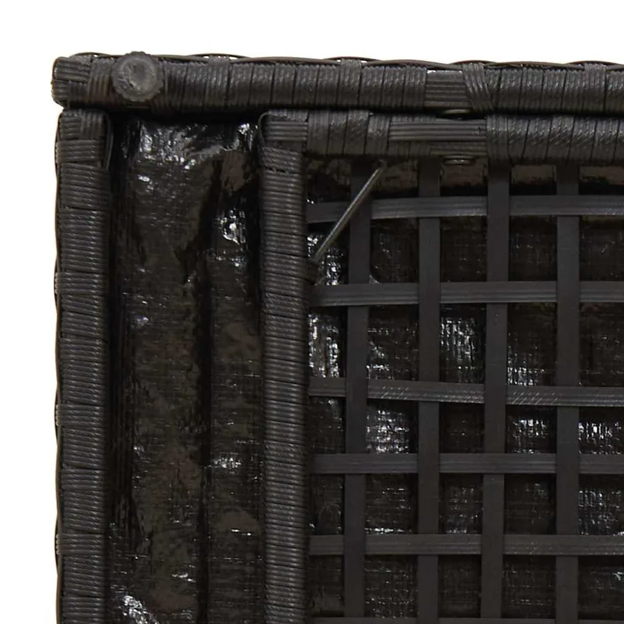 Boîte à coussins avec stockage Noir 50 x 50 x 50 cm polyrotin - 8