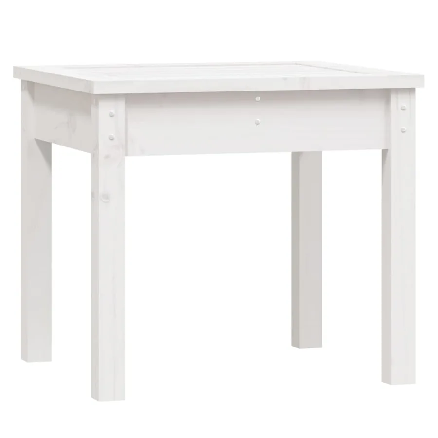 Banc de jardin blanc 50x44x45 cm bois massif de pin - 2