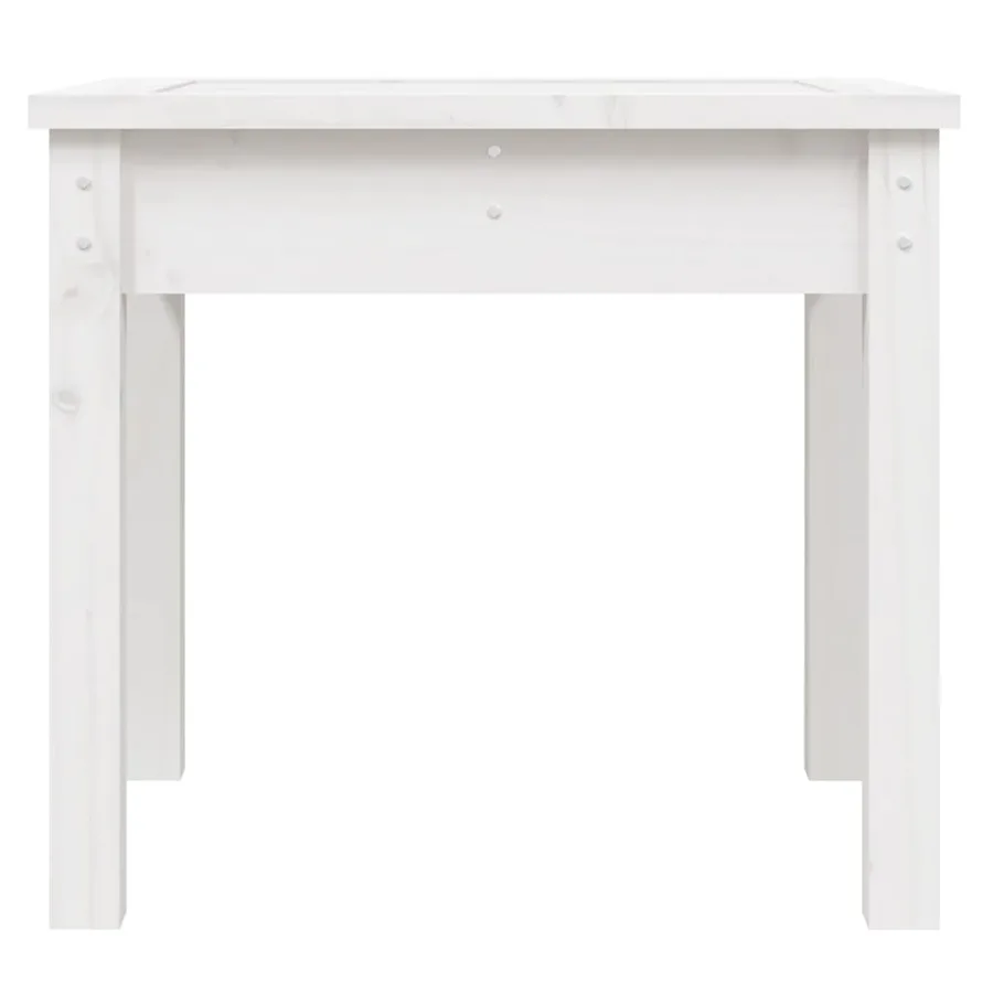 Banc de jardin blanc 50x44x45 cm bois massif de pin - 4