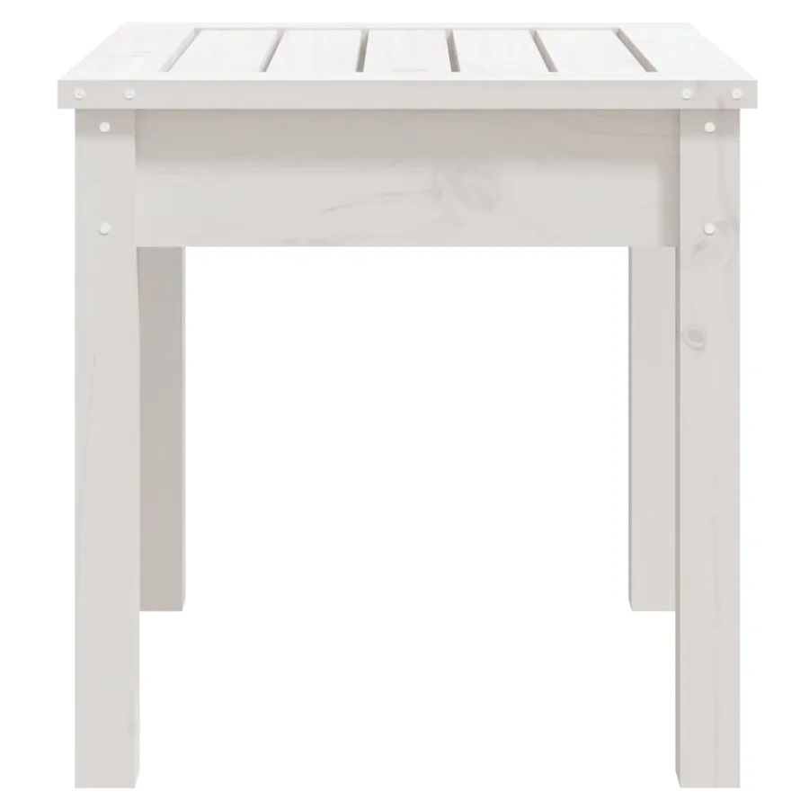 Banc de jardin blanc 50x44x45 cm bois massif de pin - 5