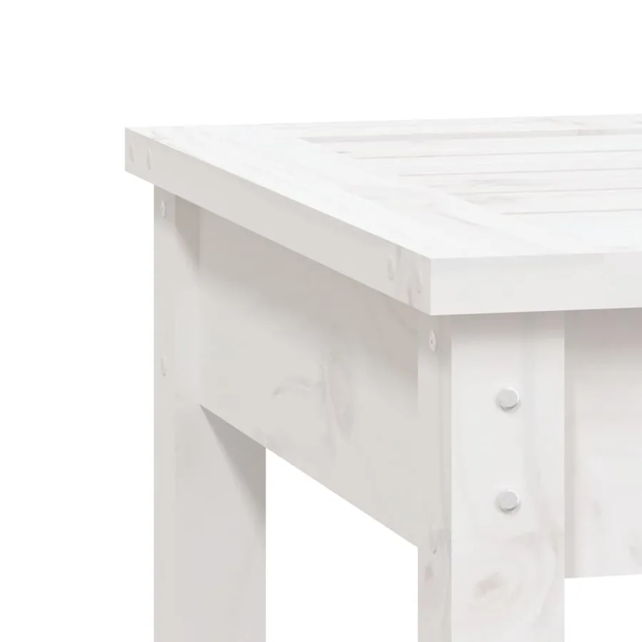 Banc de jardin blanc 50x44x45 cm bois massif de pin - 6
