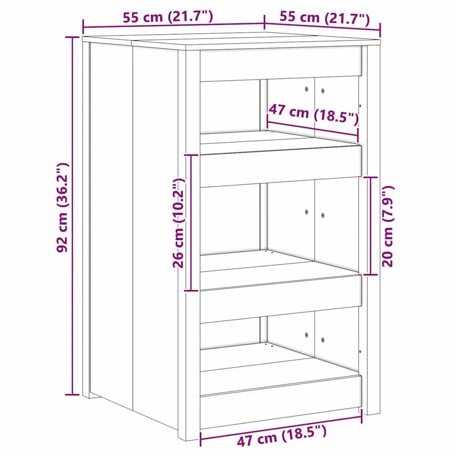 Armoire de cuisine MEPPEL Blanc 55 x 55 x 92 cm Pin massif - 8