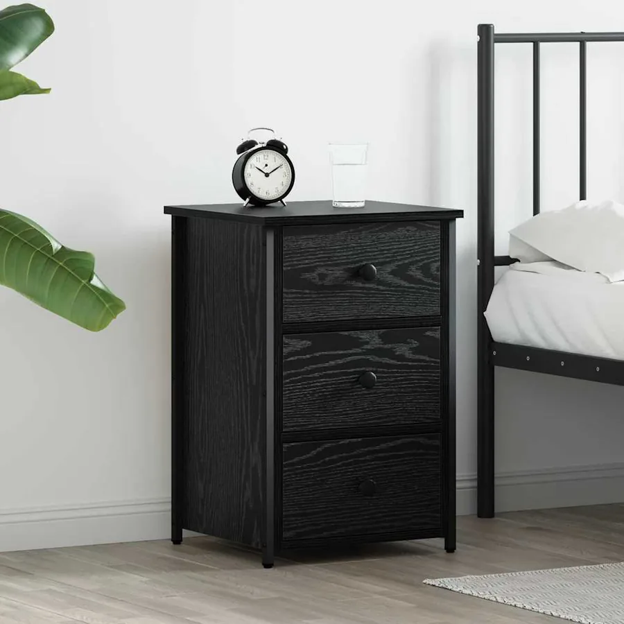 Cabinet de chevet avec tiroir Chêne noir 40 x 36 x 60 cm