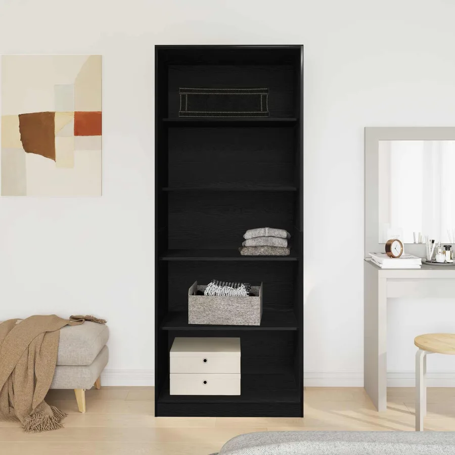Armoire Chêne noir 80 x 50 x 200 cm Bois d'ingénierie - 4
