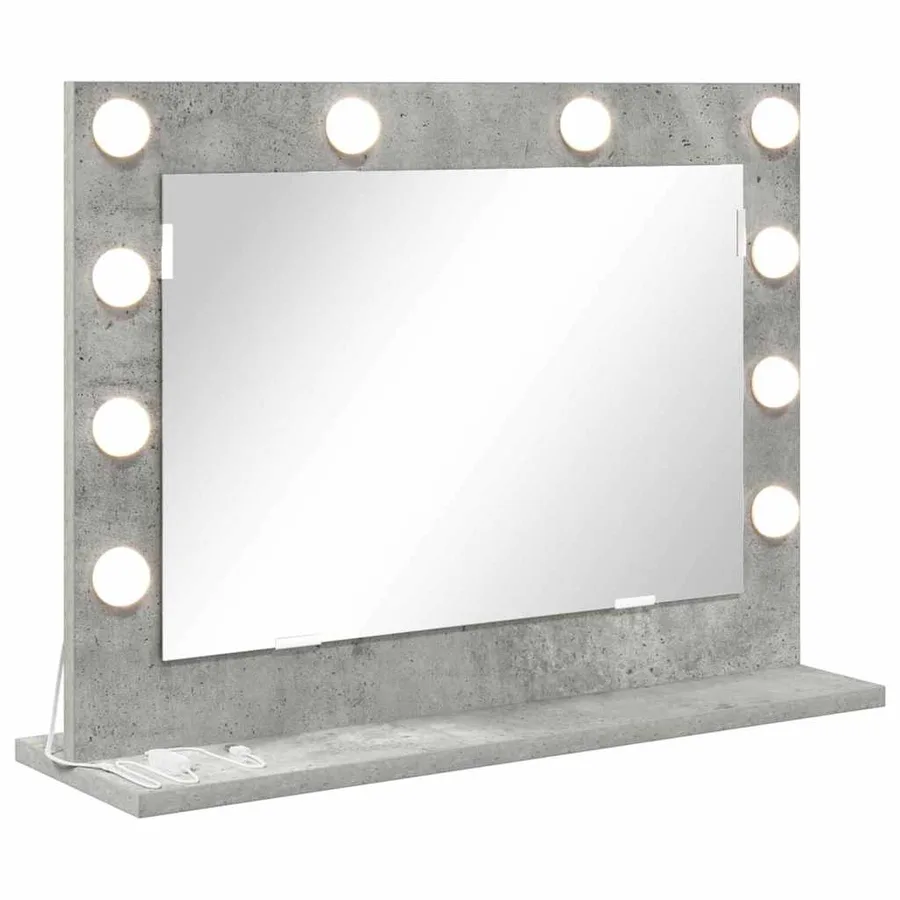Miroir de vanité Rectangulaire Gris béton 60 x 45 x 18 cm - 2