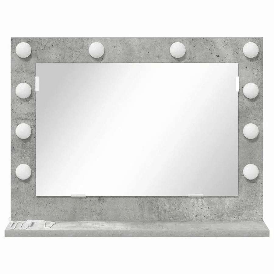 Miroir de vanité Rectangulaire Gris béton 60 x 45 x 18 cm - 4