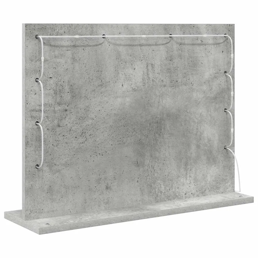 Miroir de vanité Rectangulaire Gris béton 60 x 45 x 18 cm - 6