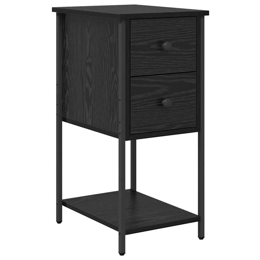 Cabinet de chevet Chêne noir 32 x 42 x 70 cm Bois d'ingénierie - 2