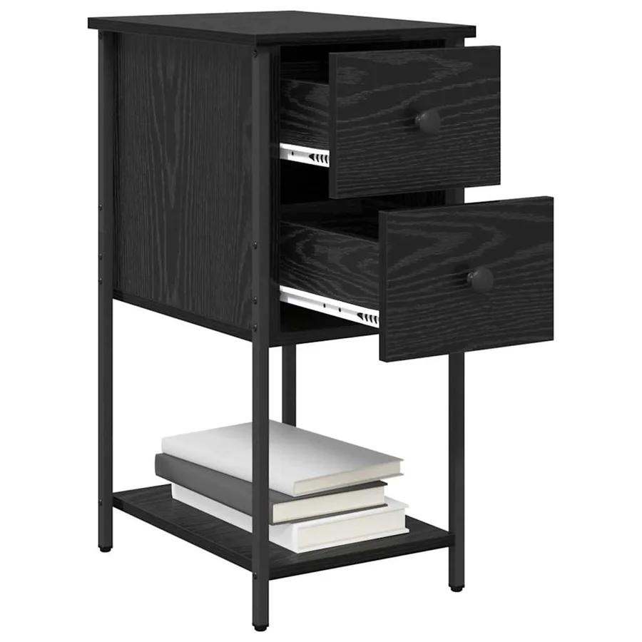 Cabinet de chevet Chêne noir 32 x 42 x 70 cm Bois d'ingénierie - 3