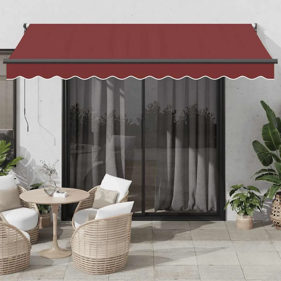 Auvent rétractable automatique bordeaux 350x250 cm