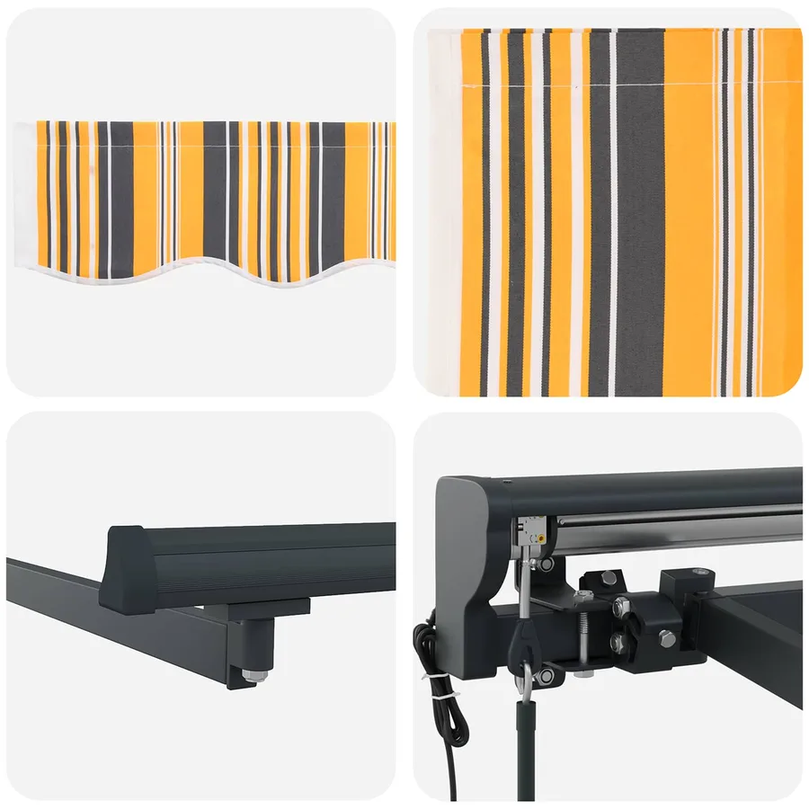 Cadre d'auvent Jaune et Gris 400 × 300 cm - 6