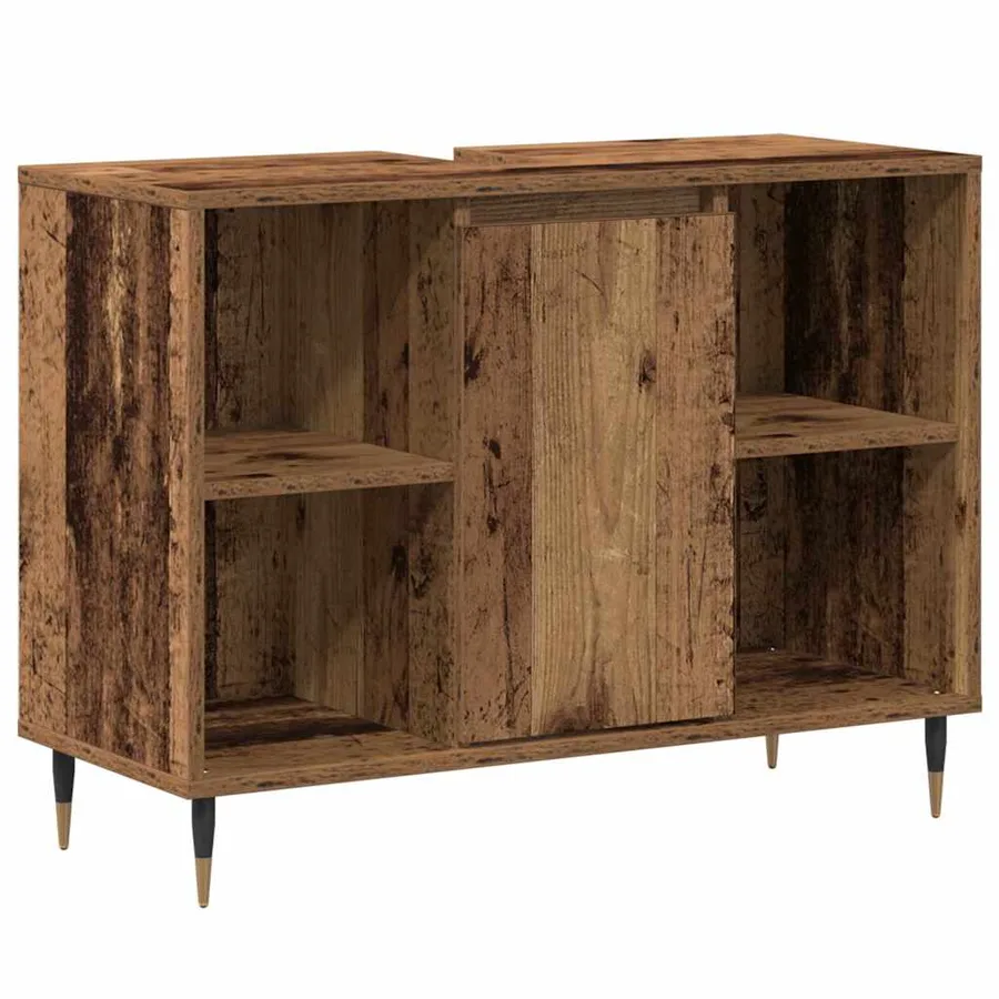 Cabinet de salle de bain avec porte Bois Ancien 80 x 33 x 60 cm - 2