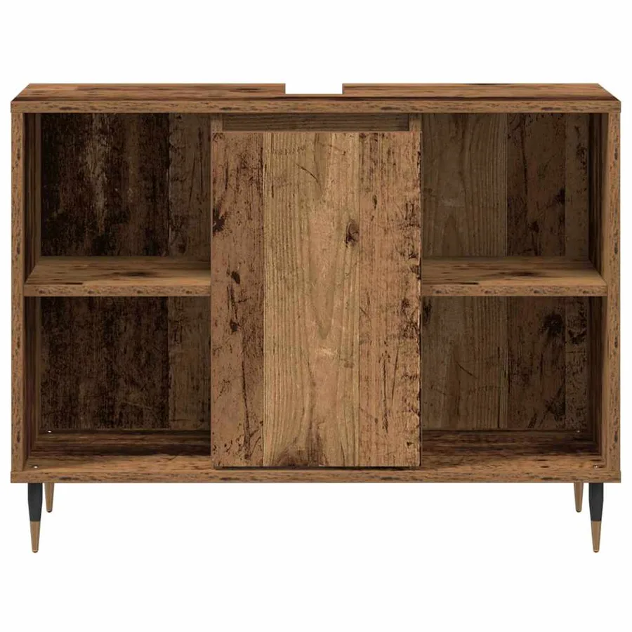 Cabinet de salle de bain avec porte Bois Ancien 80 x 33 x 60 cm - 6