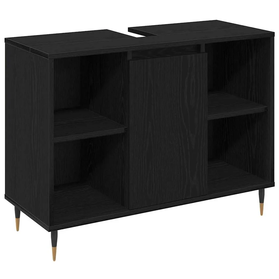 Ensemble de mobilier de salle de bain 3 pcs Chêne noir - 4