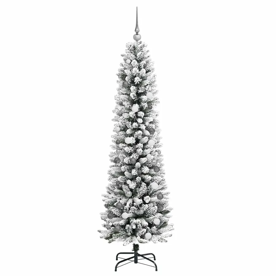 Sapin de Noël artificiel Blanc 210 cm PVC, métal et plastique - 5