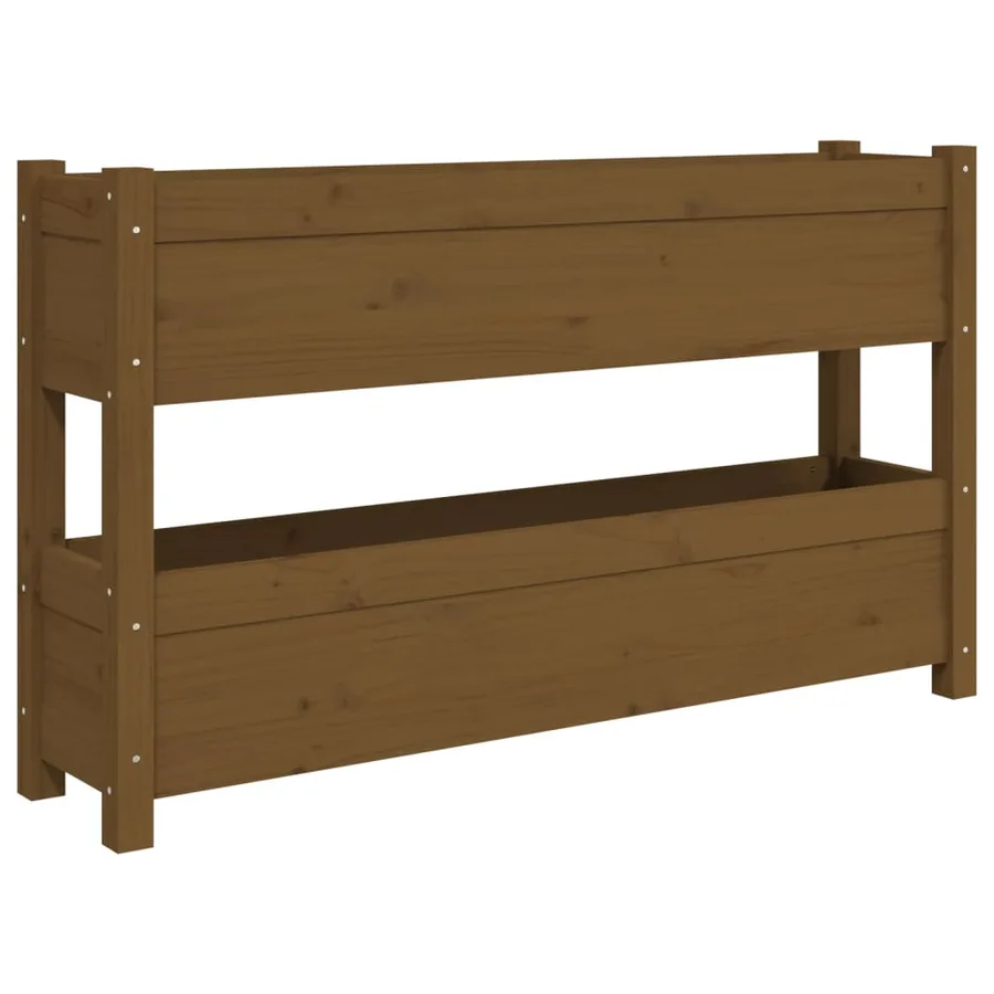 Jardinière Marron miel 112x25x66 cm Bois massif de pin - 2