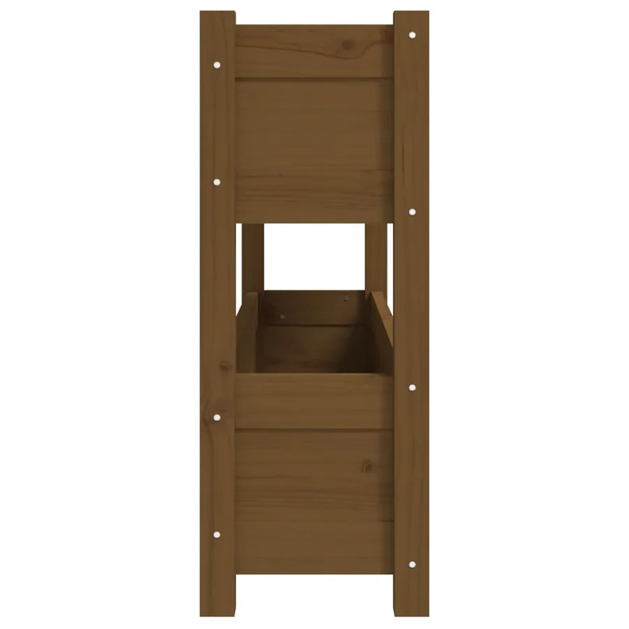 Jardinière Marron miel 112x25x66 cm Bois massif de pin - 6