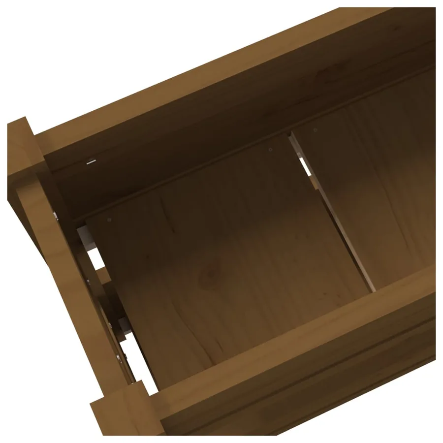 Jardinière Marron miel 112x25x66 cm Bois massif de pin - 7