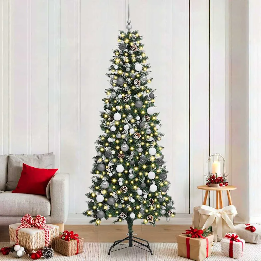 Sapin de Noël artificiel Vert 210 cm PVC, plastique et acier
