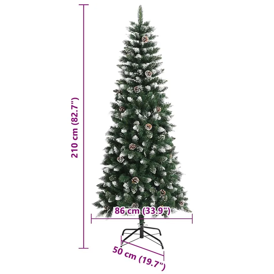 Sapin de Noël artificiel Vert 210 cm PVC, plastique et acier - 19