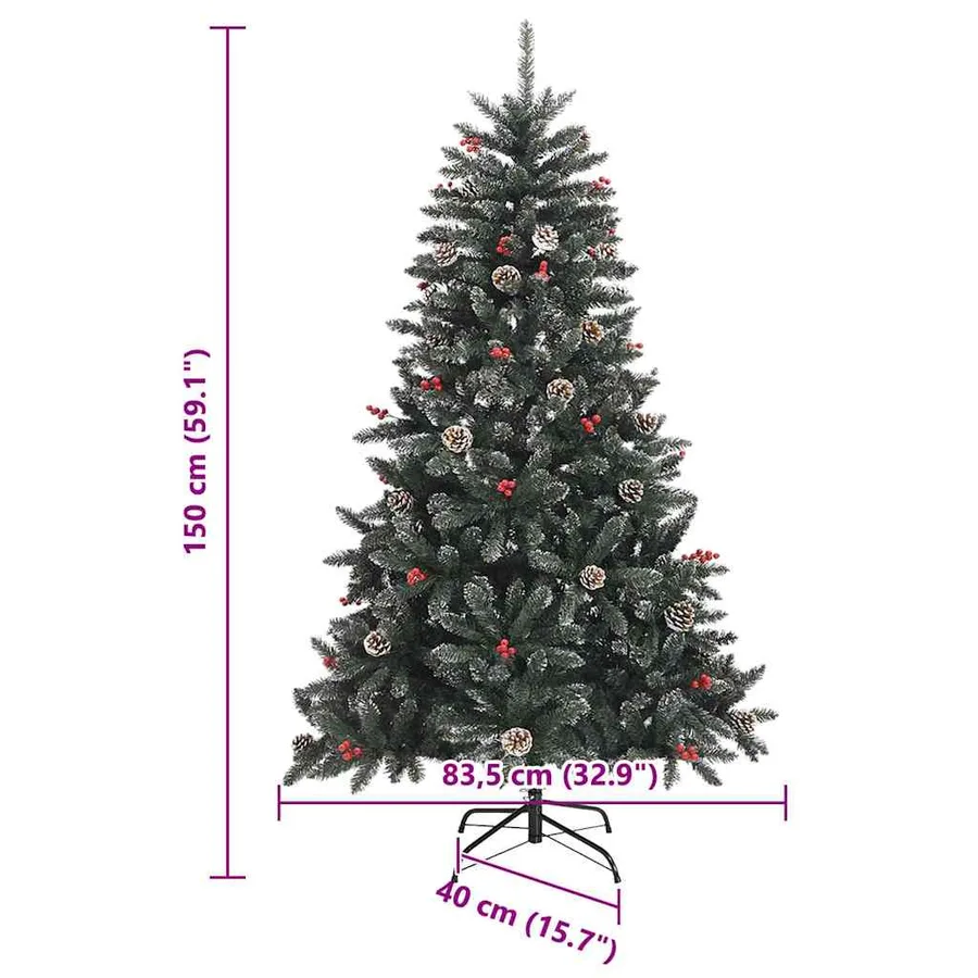 Sapin de Noël artificiel Vert 150 cm PVC, plastique et acier - 19