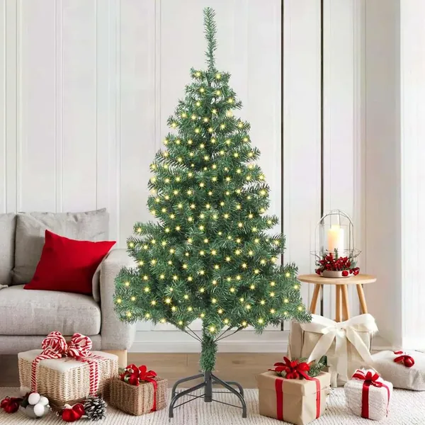 Sapin de Noël avec 300 LED avec support Vert 180 cm PVC