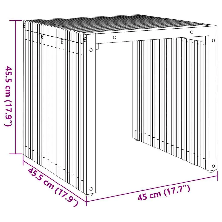 Table d'appoint de jardin Marron 45 x 45,5 x 45,5 cm - 9