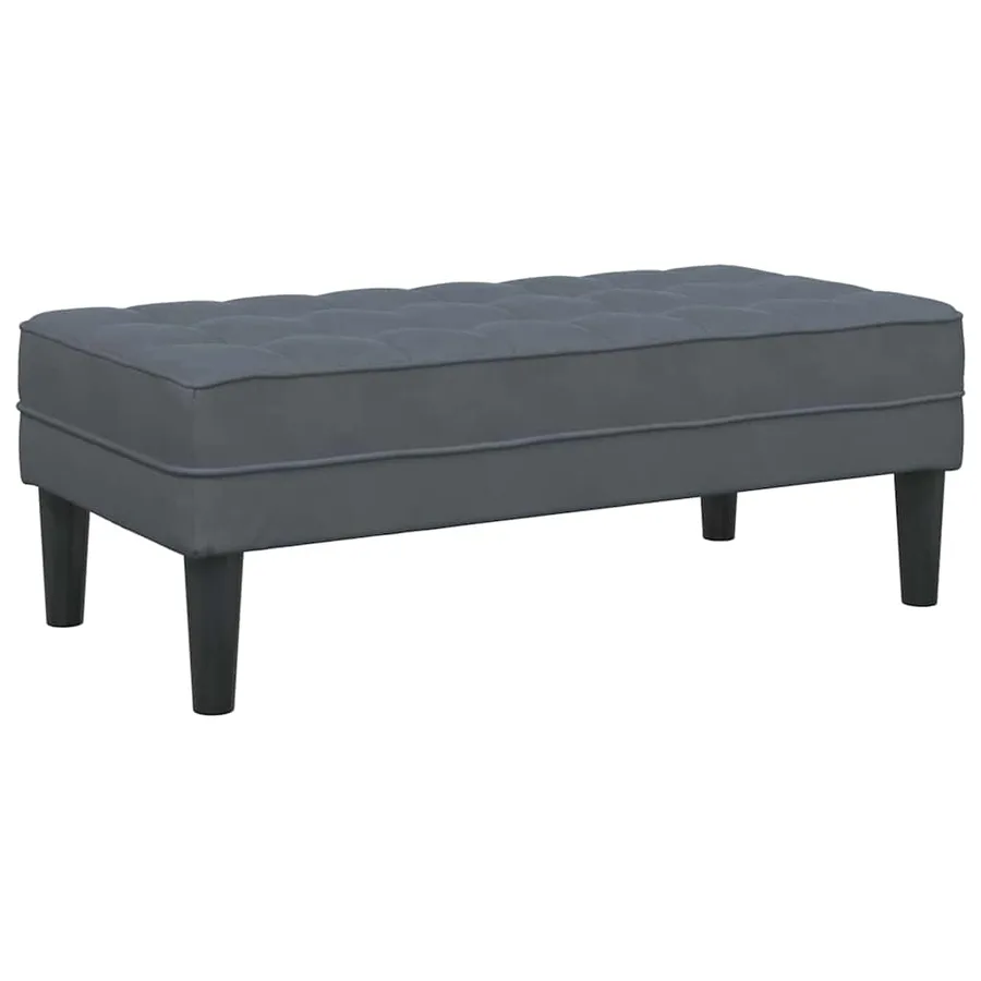 banc avec coussin Gris foncé 113 x 57 x 39 cm Velours - 2
