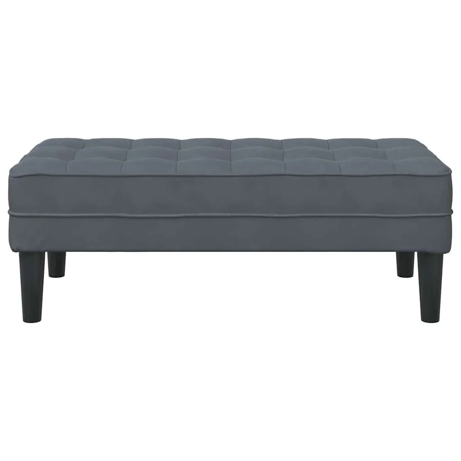 banc avec coussin Gris foncé 113 x 57 x 39 cm Velours - 4