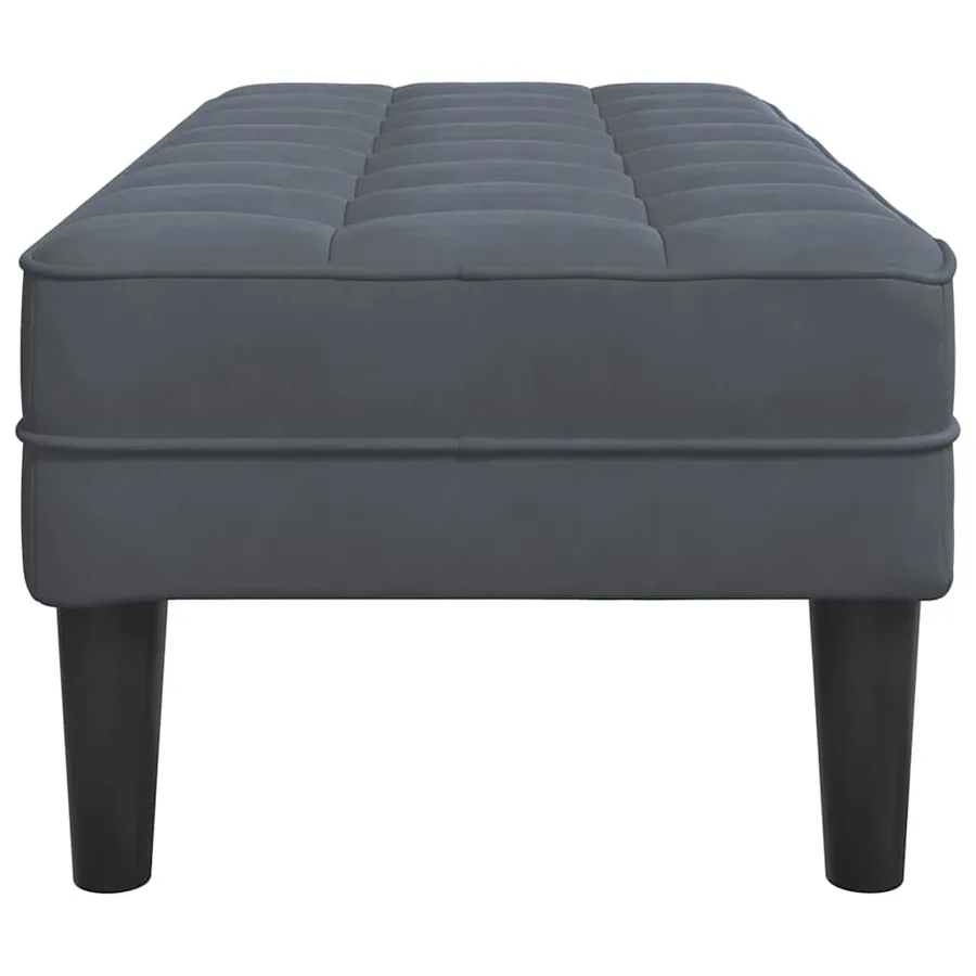 banc avec coussin Gris foncé 113 x 57 x 39 cm Velours - 5