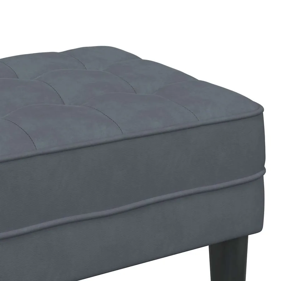 banc avec coussin Gris foncé 113 x 57 x 39 cm Velours - 7