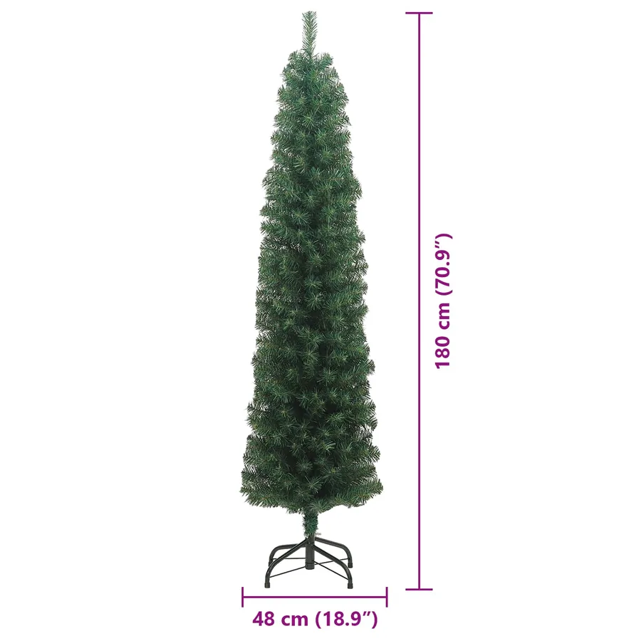 Sapin de Noël artificiel Vert 180 cm PVC et acier et plastique - 12