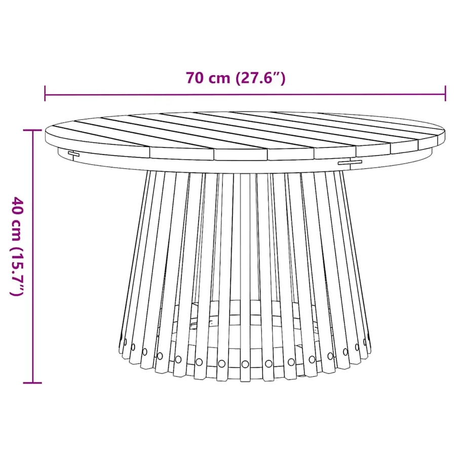 Table d'appoint Marron 70 x 70 x 40 cm Bois de teck massif - 7