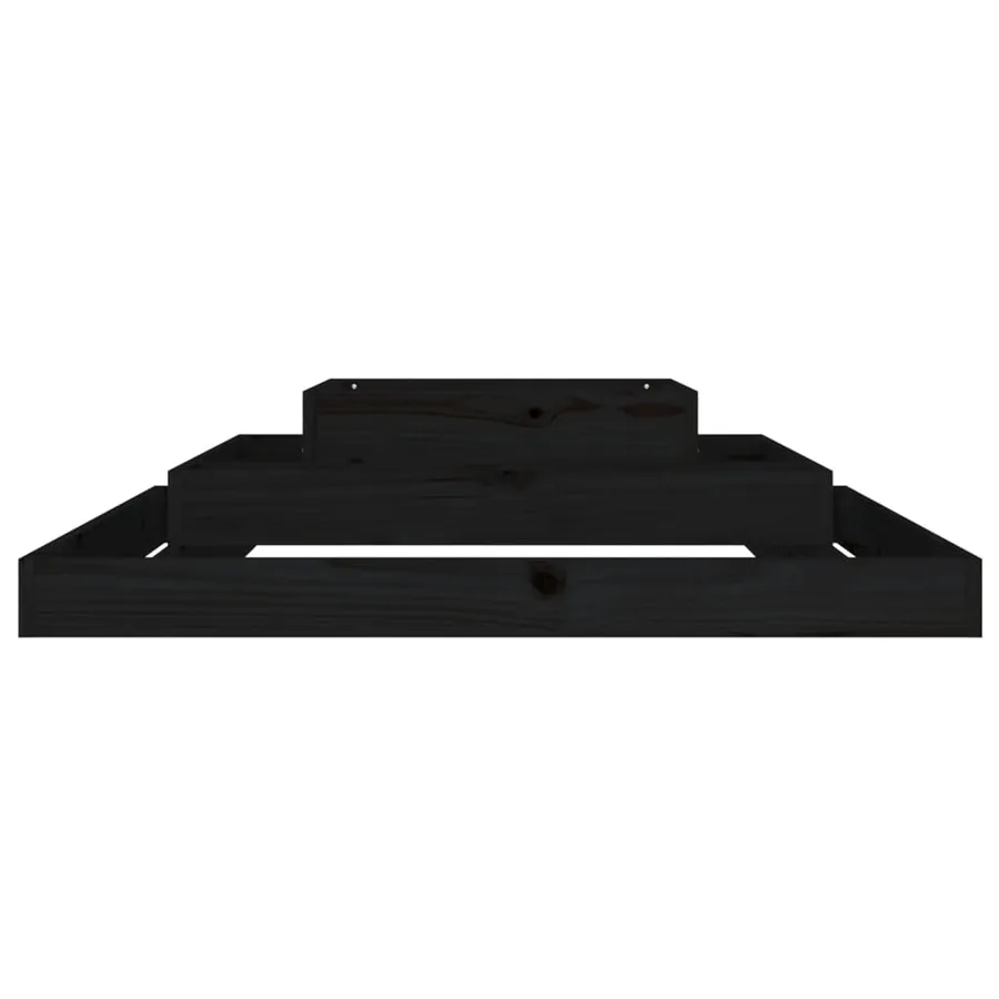 Jardinière Noir 110x110x27 cm Bois massif de pin - 4