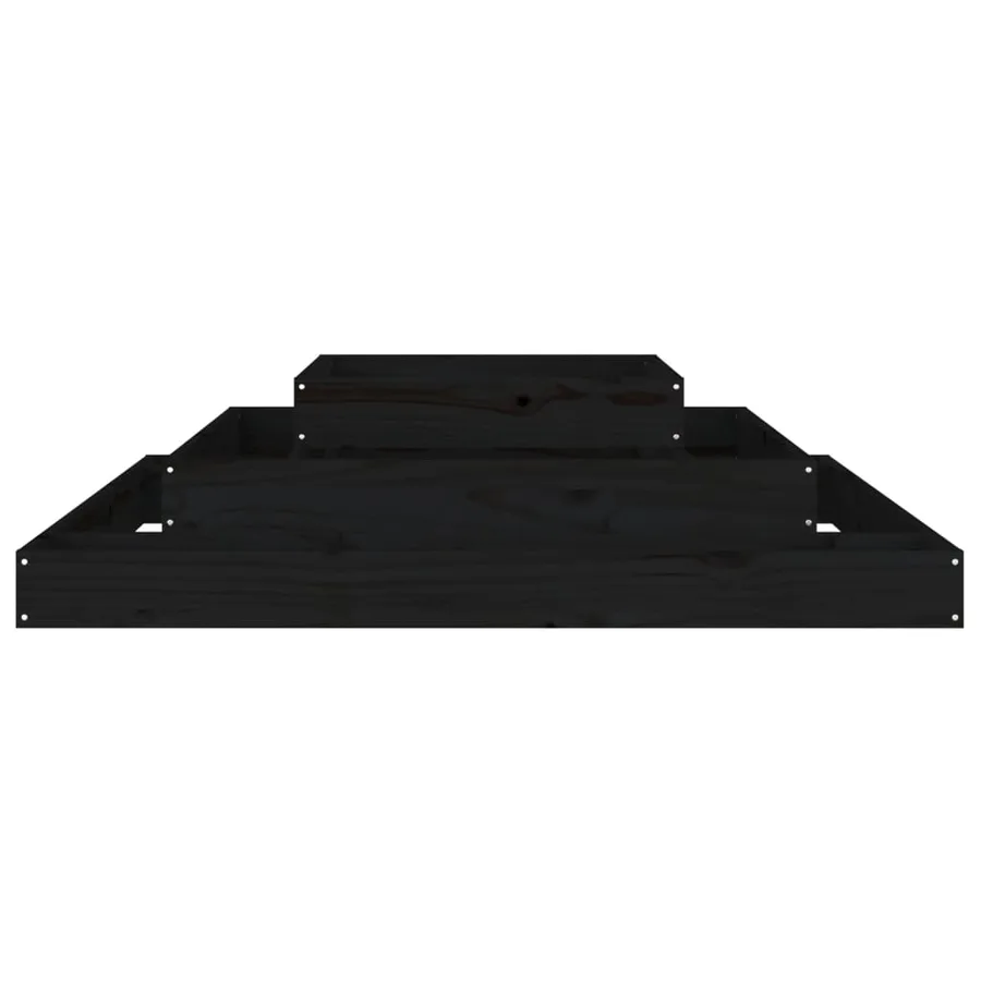 Jardinière Noir 110x110x27 cm Bois massif de pin - 5